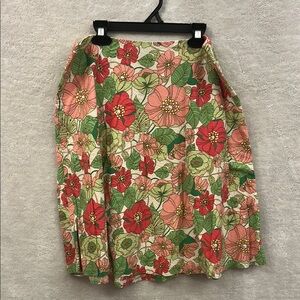 GAP Green and Pink A-Line Pleated Skirt